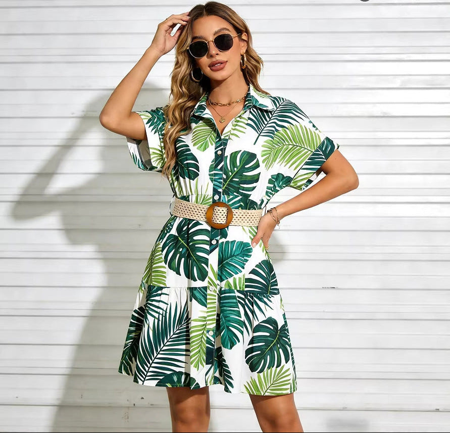 Short Sleeve Belted Midi Dress | Solid & Printed | Mid-Rise Waist