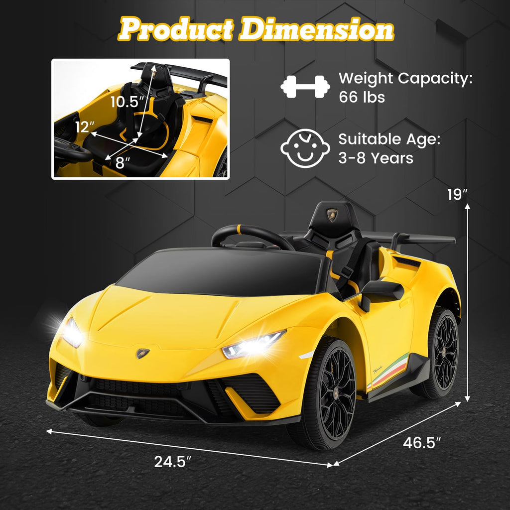 Lamborghini Huracan Ride On Car - 12V Electric Kids Car with Remote Control