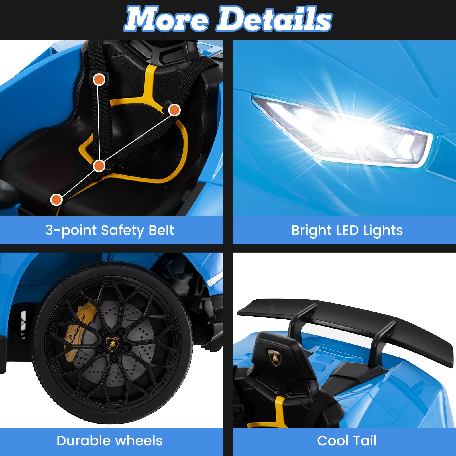 Lamborghini Huracan Ride On Car - 12V Electric Kids Car with Remote Control