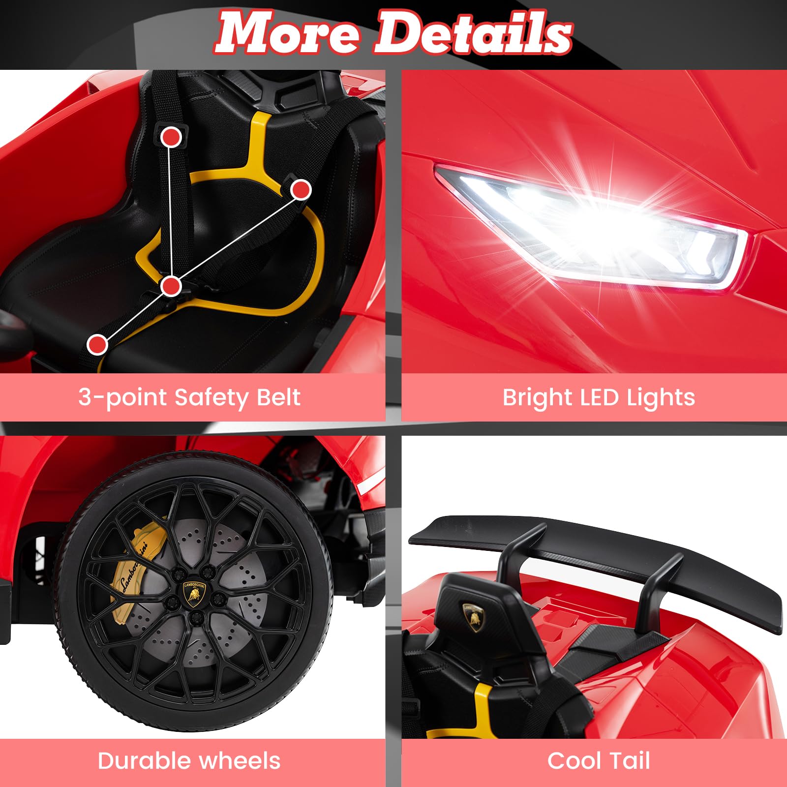 Lamborghini Huracan Ride On Car - 12V Electric Kids Car with Remote Control