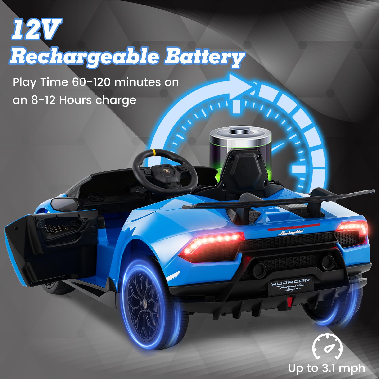 Lamborghini Huracan Ride On Car - 12V Electric Kids Car with Remote Control