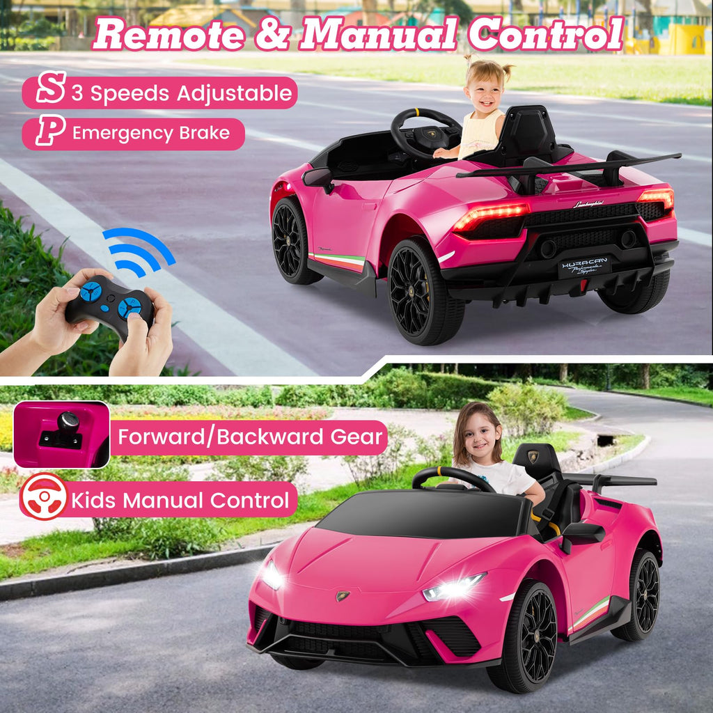 Lamborghini Huracan Ride On Car - 12V Electric Kids Car with Remote Control