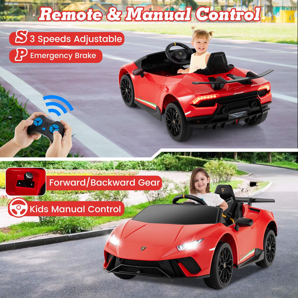 Lamborghini Huracan Ride On Car - 12V Electric Kids Car with Remote Control