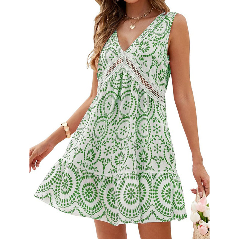 Boho V-Neck Sleeveless Summer Beach Dress